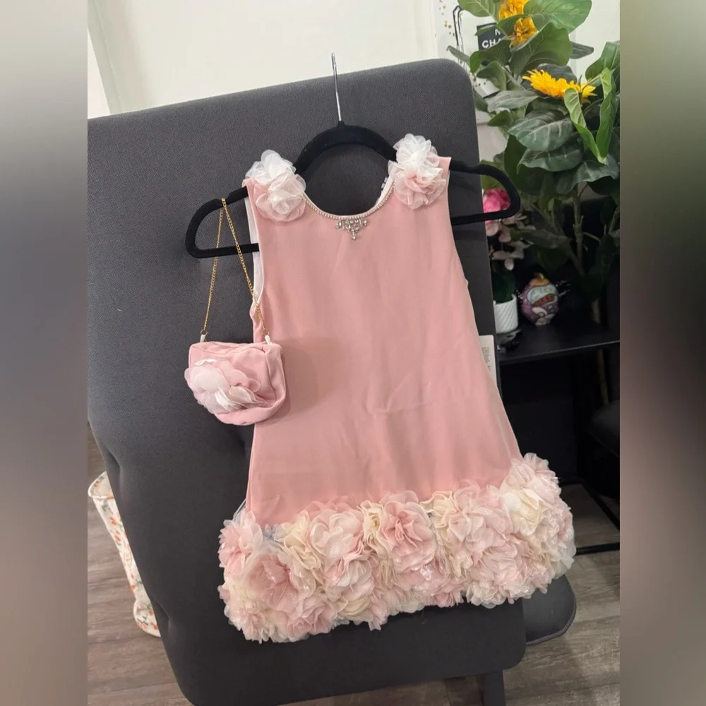 FINAL SALE✨
PINK GIRL Pink Floral Girl's Dress with matching bag - Picture 6 of 9
